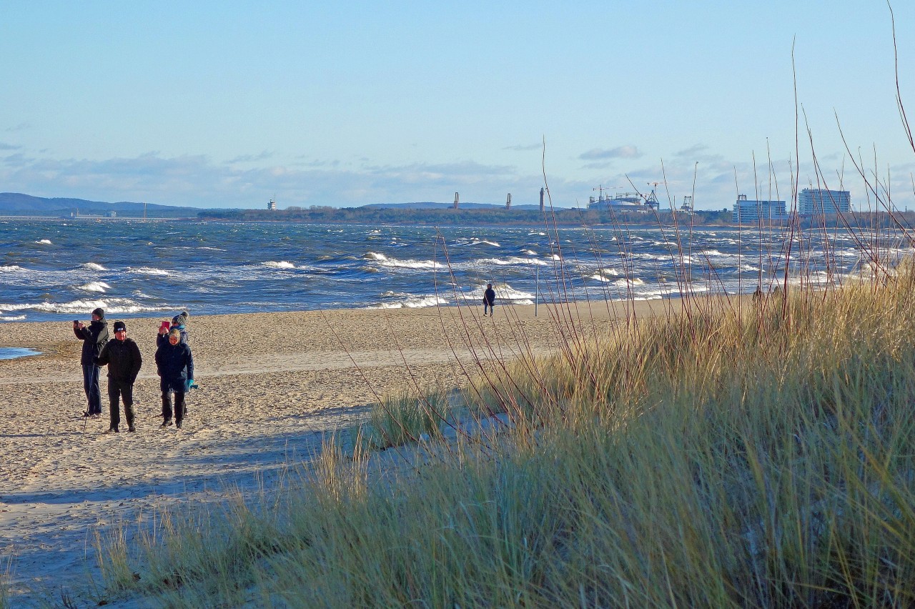 Urlauber im Januar auf Usedom.