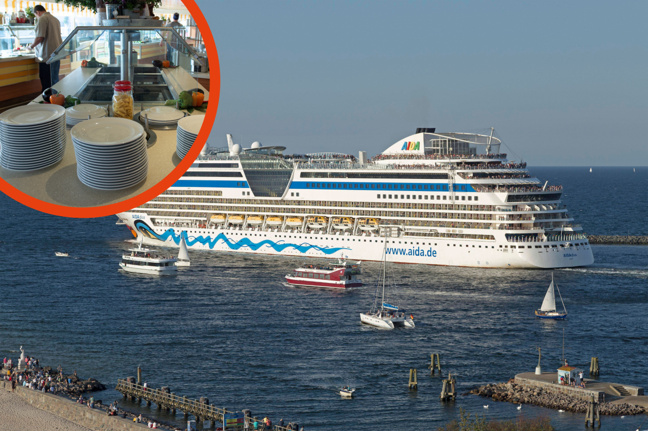 Das Buffet auf einem Aida-Schiff hat für eine hitzige Diskussion unter Kreuzfahrt-Fans gesorgt.