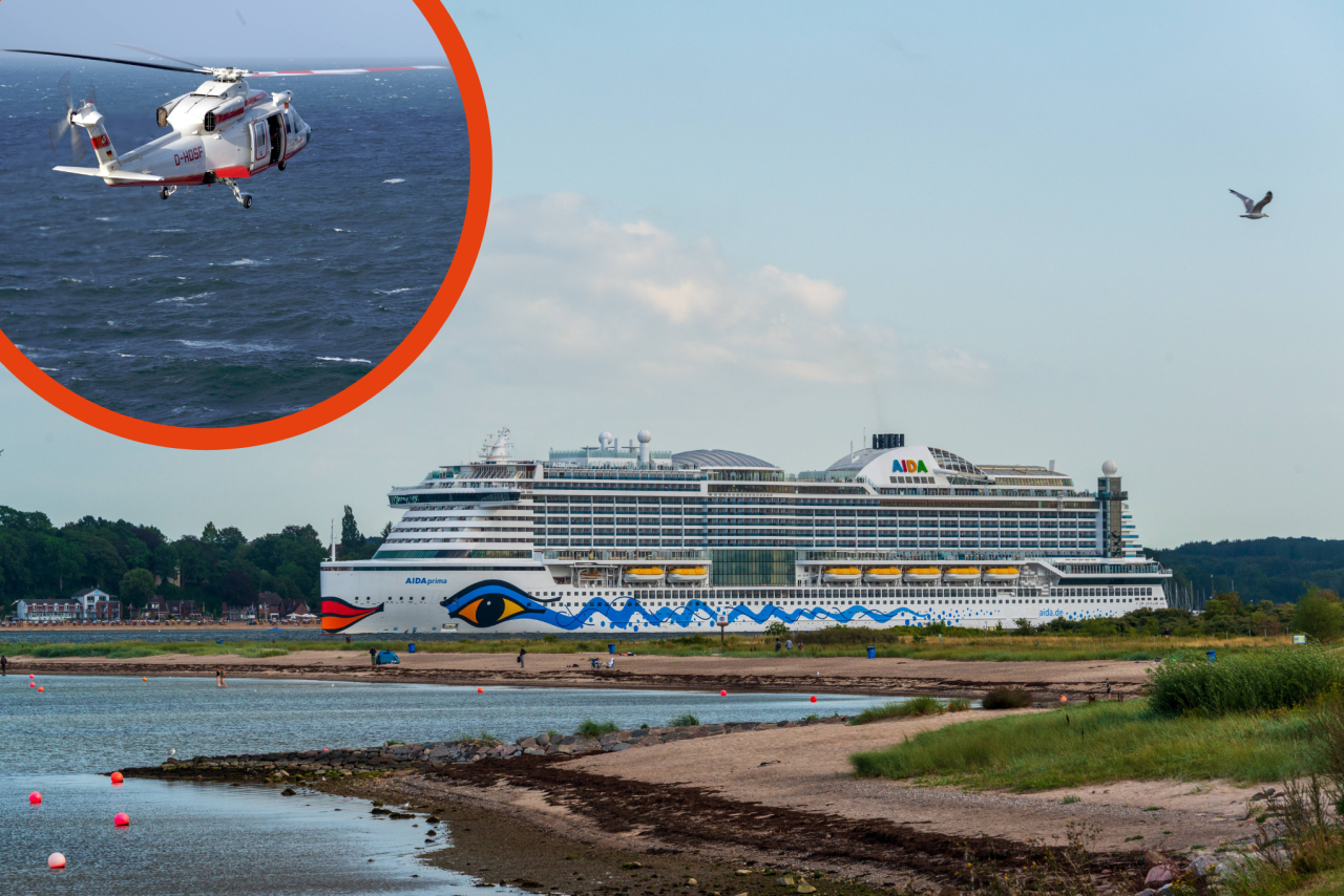 Mitten auf der Nordsee kreiste am Donnerstagmorgen plötzlich ein Hubschrauber über der „Aida Prima“ (Symbolbild).