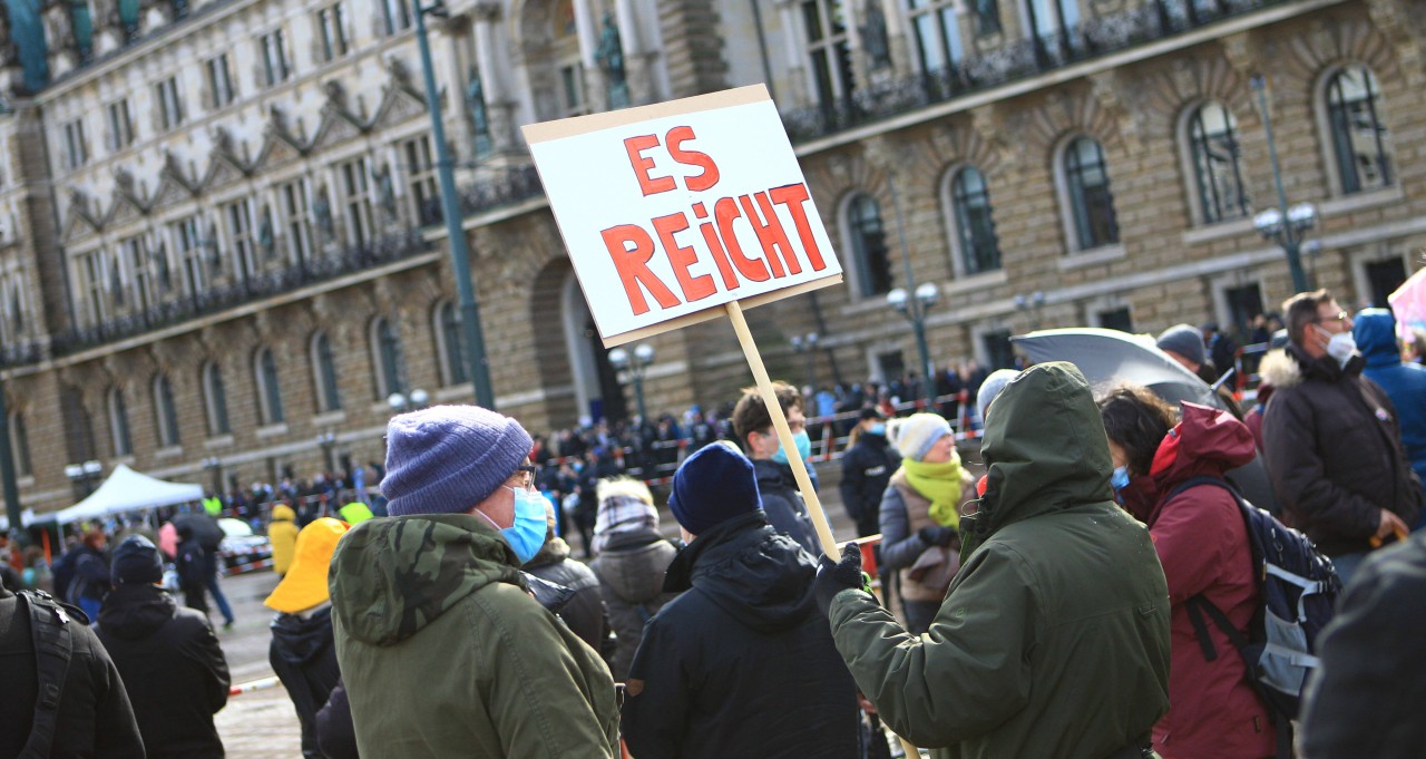 Corona-Demo in Hamburg