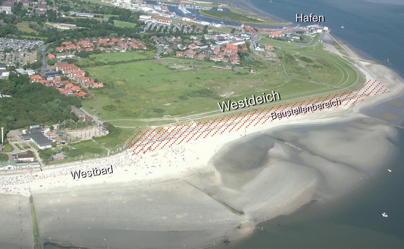 Ab Mitte April beginnen die Arbeiten im Bereich des Westbades auf Norderney.