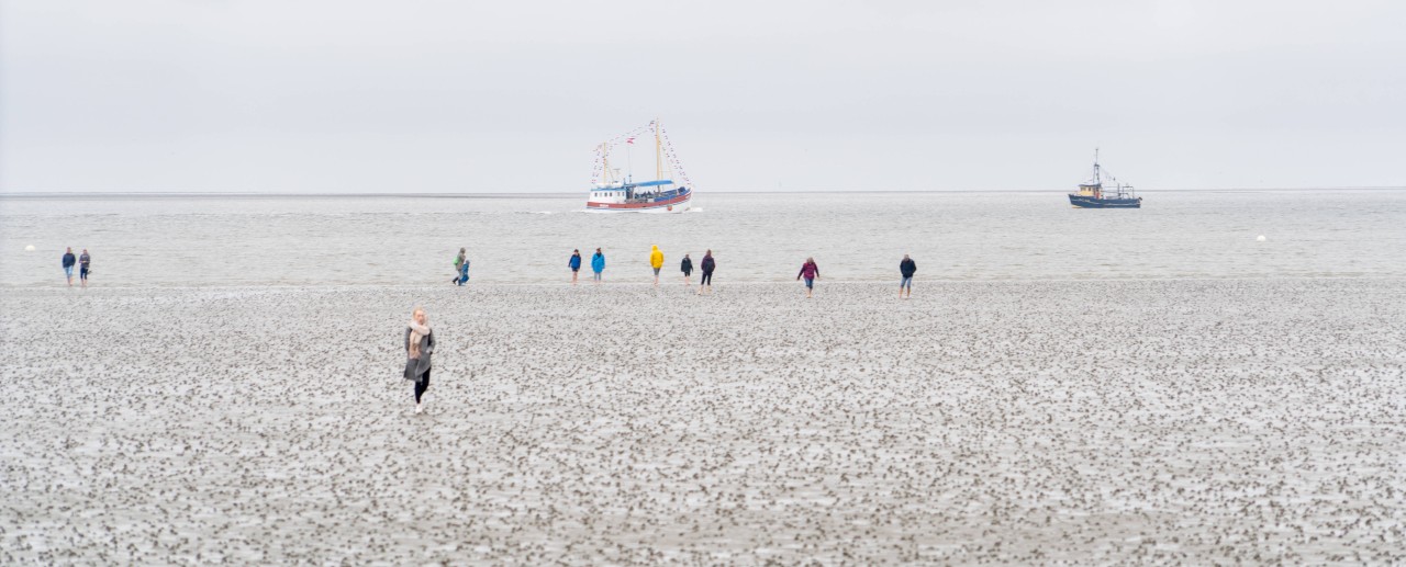 Nordsee: Urlauber sind unterwegs im Wattenmeer