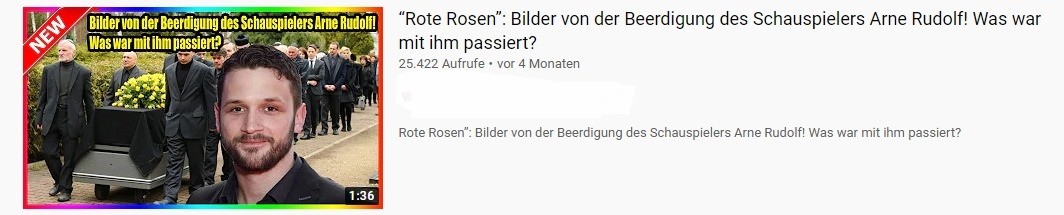 Auch andere „Rote Rosen“-Stars wurden für tot erklärt. Darunter Arne Rudolf.