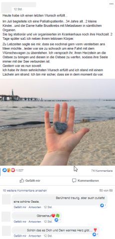 Der Beitrag in einer Facebook-Gruppe für Rügen.