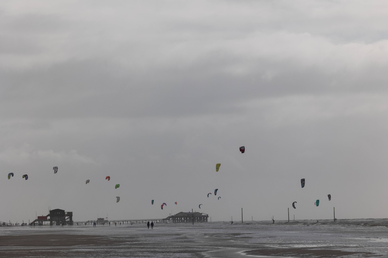 Windiges Wetter in Sankt Peter-Ording.