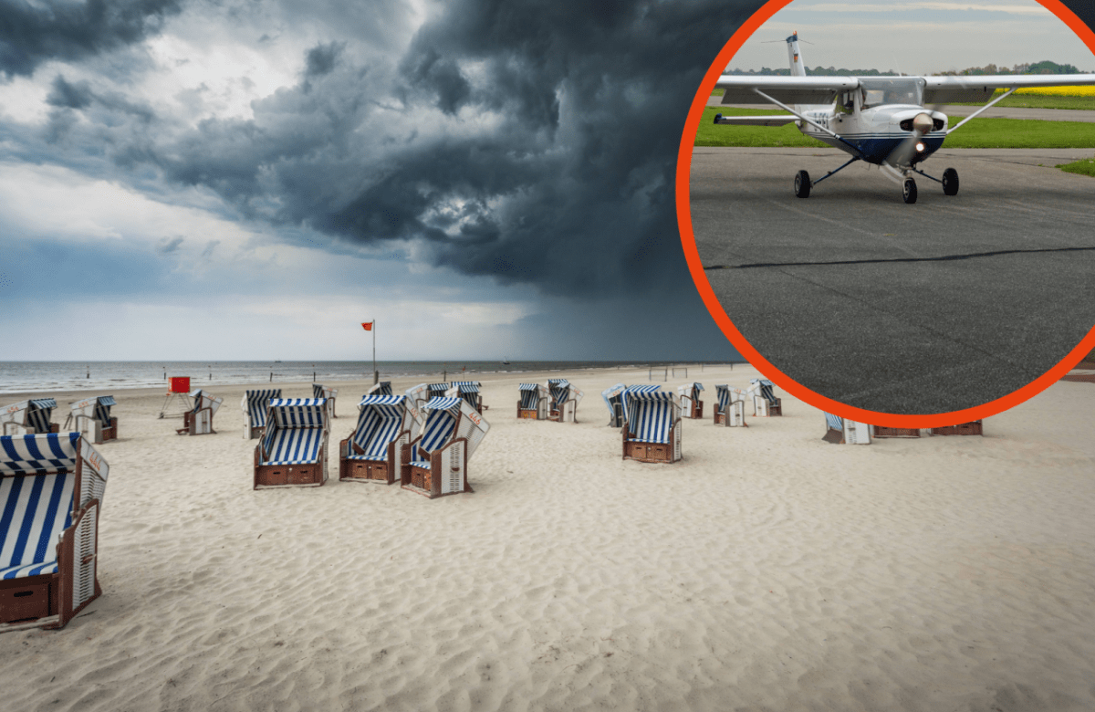 Sankt Peter-Ording (SPO) Nordsee Wetter Eiderstedt Flugplatz Flugzeug Gewitter