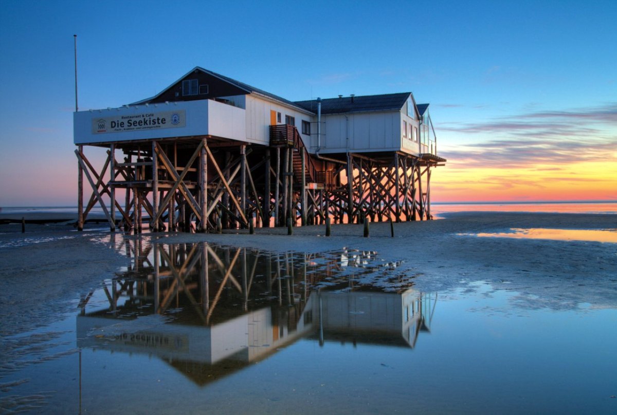 Sankt Peter-Ording (SPO) Seekiste Salt & Silver Nordsee Pfahlbau Wattenmeer Urlaub Restaurant Hamburg Schickimicki