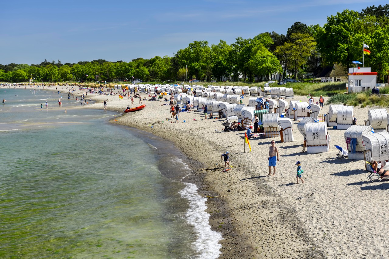 Badegäste an der Ostsee. Badegäste an der Ostsee.