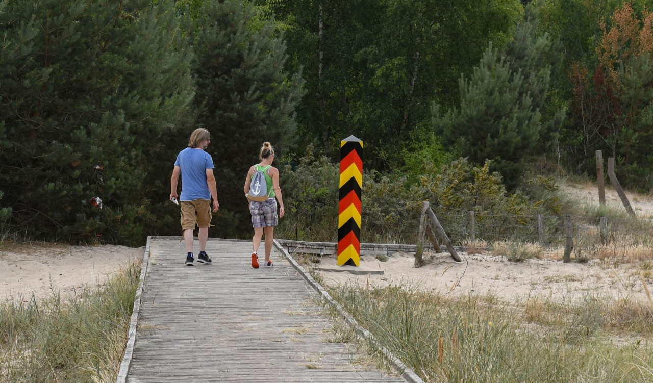 Die deutsch-polnische Grenze auf Usedom.