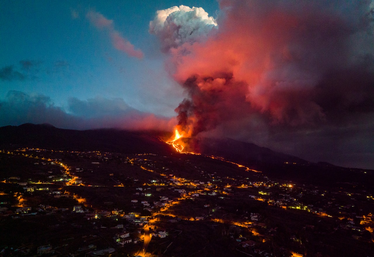 Der Vulkan auf der Kanareninsel La Palma. 