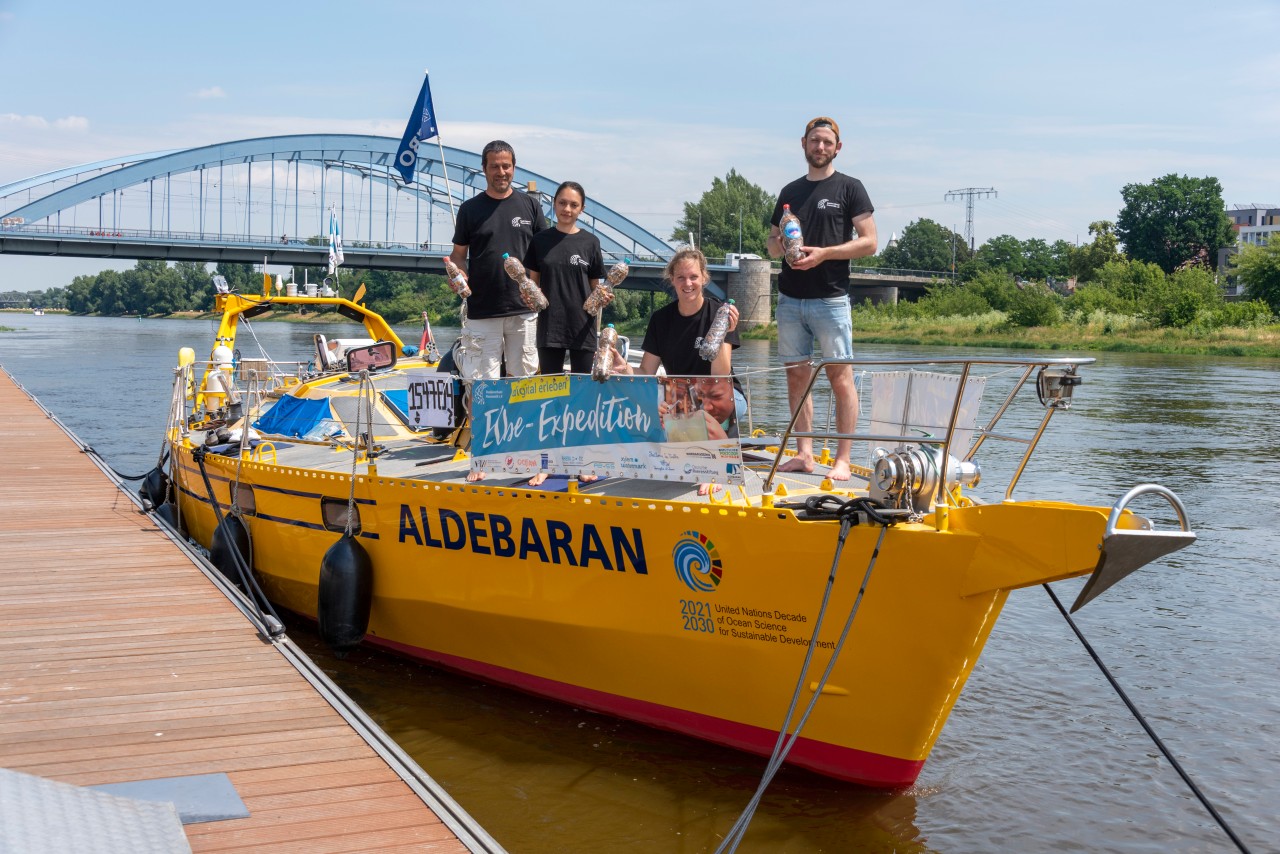 Das Team der „Aldebaran“ fuhr die Elbe hinauf. 
