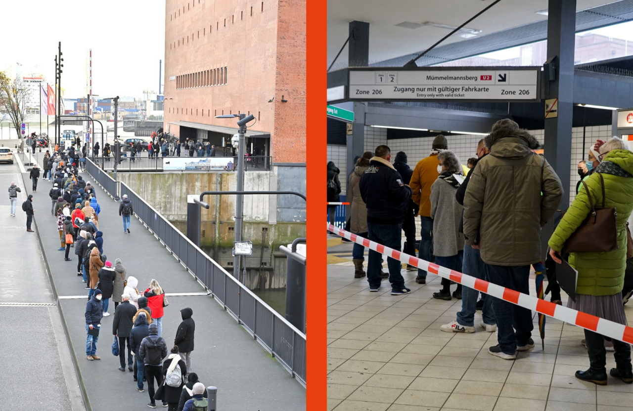 Ob in der Elbphilharmonie oder an der U-Bahn-Station Billstedt: Die Nachfrage nach Corona-Impfungen in Hamburg ist groß. 