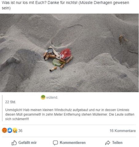 Eine Frau hat diesen Müll an der Ostsee gefunden. 