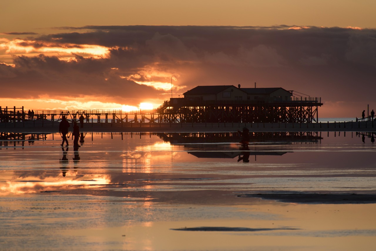 Sonnenuntergang in Sankt Peter-Ording.