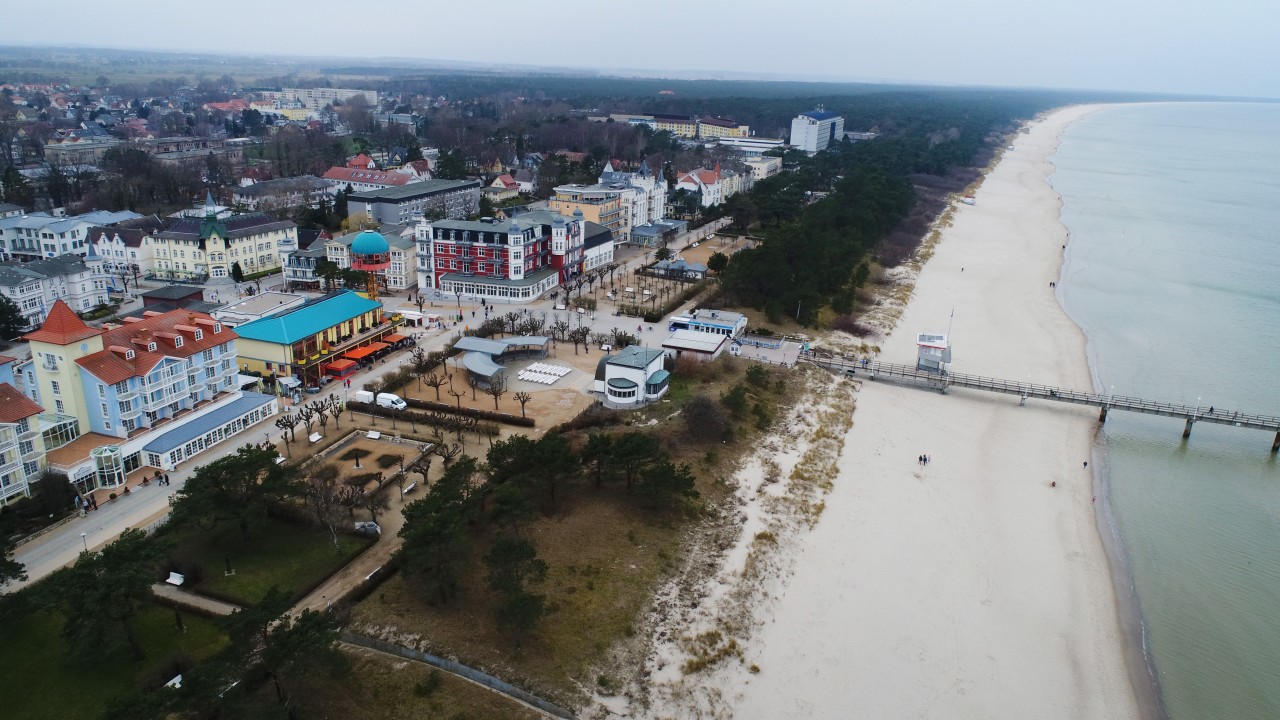 Blick auf das Seebad Zinnowitz auf Usedom.