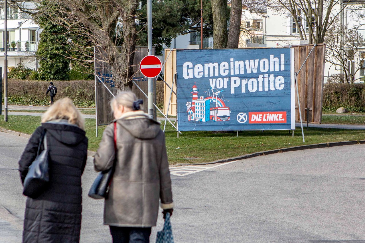 Wahlplakat der Linken zur Landtagswahl in Lübeck-Travemünde. Design und Aufmachung werden oft gelobt, was bei Wahlplakaten eher selten der Fall ist. Bei der letzten Bundestagswahl konnte die SPD mit ihrer Wahlwerbung überzeugen.