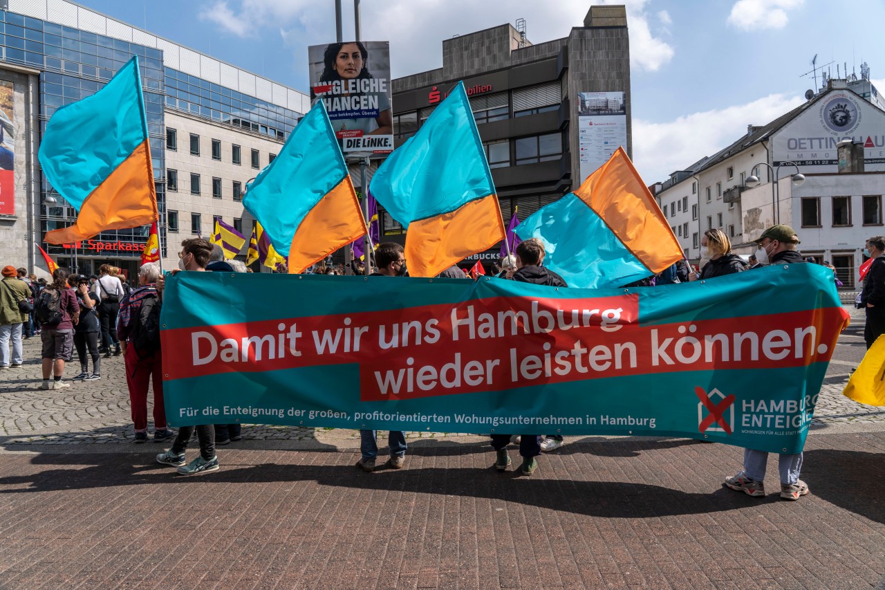 Immer wieder gibt es Proteste gegen Großkonzerne wie die Vonovia, wie hier in Hamburg.