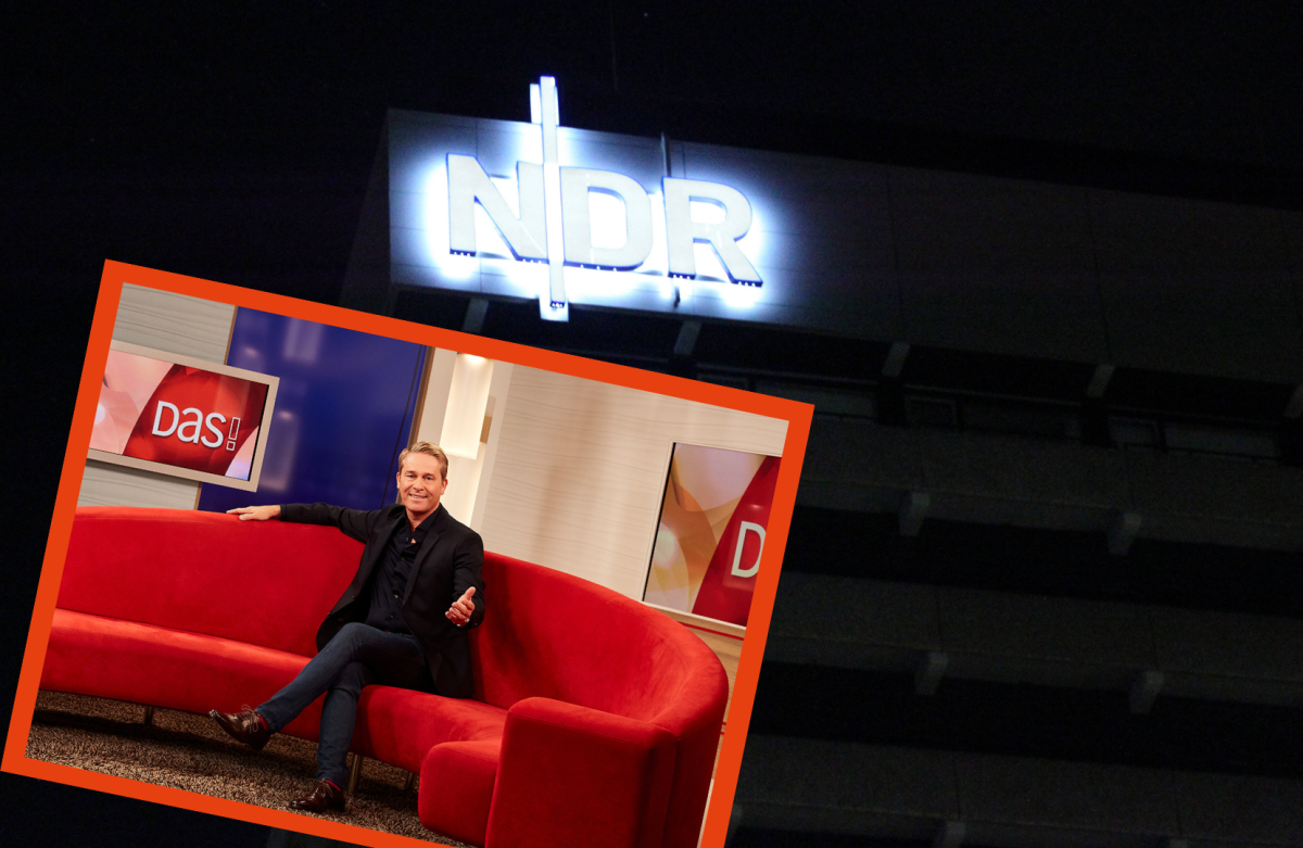 NDR: "DAS!"-Moderator Hinnerk Baumgarten auf dem roten Sofa