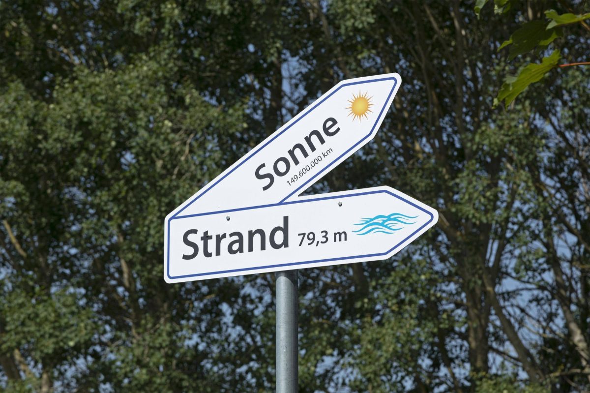 Hinweisschild in Göhren auf der Insel Rügen
