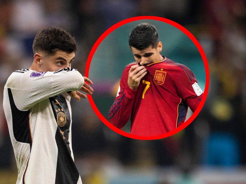 Spieler von Deutschland und Spanien frustriert nach dem Gruppenfinale der WM 2022.