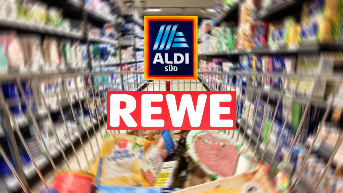 Rewe, Aldi und Co. Einkaufswagen Symbolbild