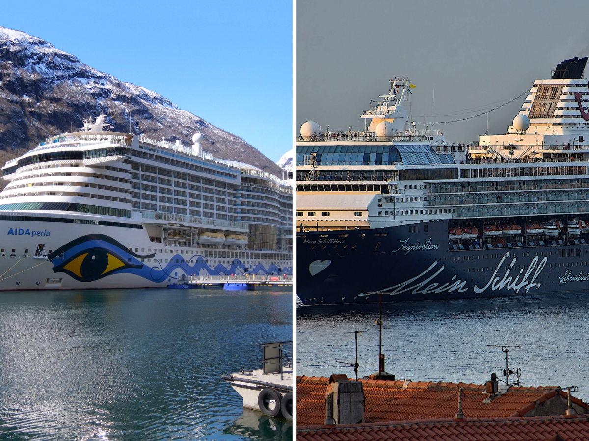 Schiffe der Aida und "Mein Schiff"-Flotte.