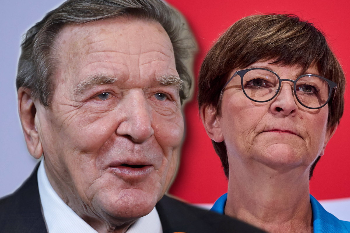 Gerhard Schröder und SPD-Chefin Esken.