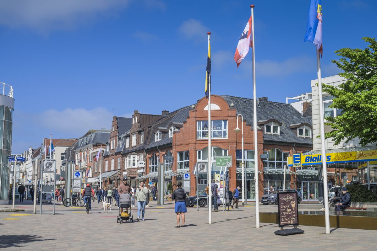 Die Einkaufsstraße in Westerland, Sylt.