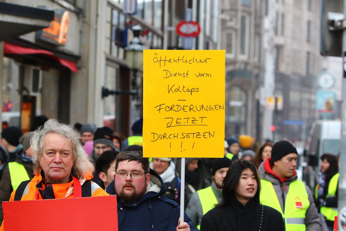 Die Gewerkschaft Verdi ruft die Arbeitnehmer aus dem Öffentlichen Dienst zu einem Warnstreik in Hamburg auf.