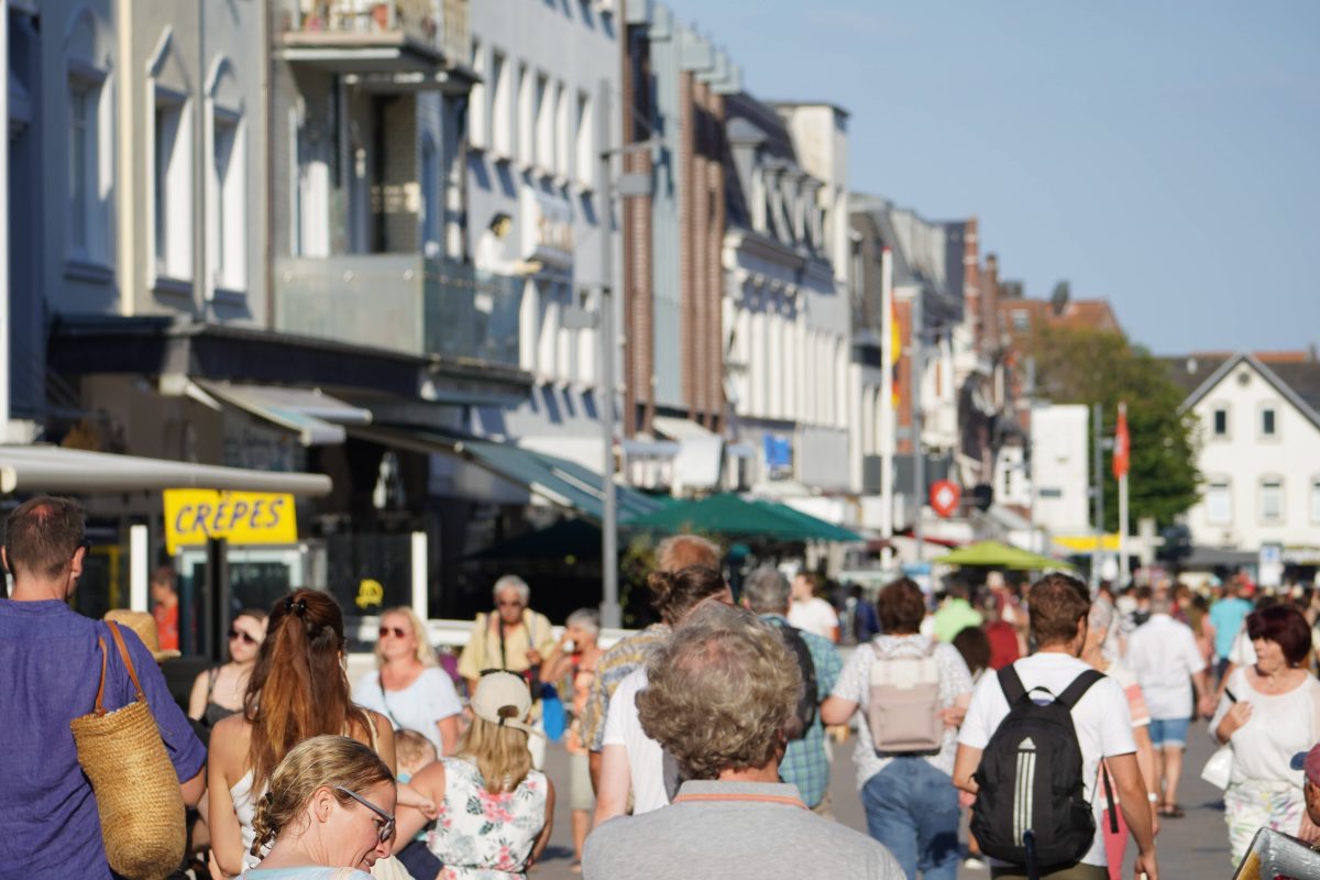 Die Fußgängerzone in Westerland auf Sylt.