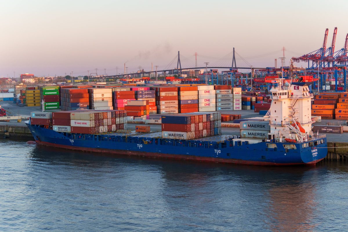 Der Hafen von Hamburg.