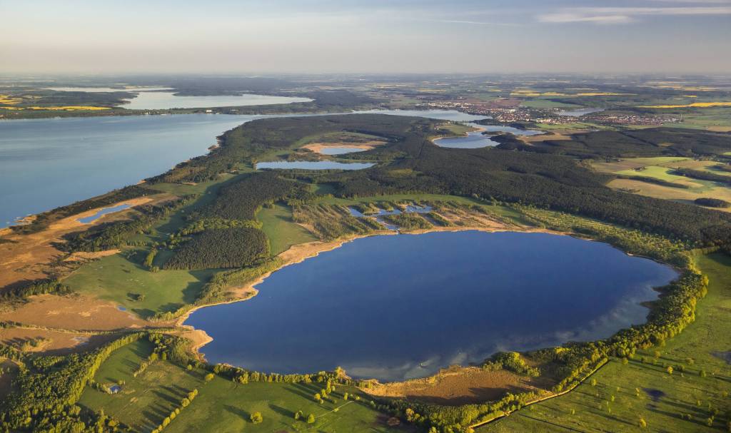 Seenplatte in Vogelperspektive