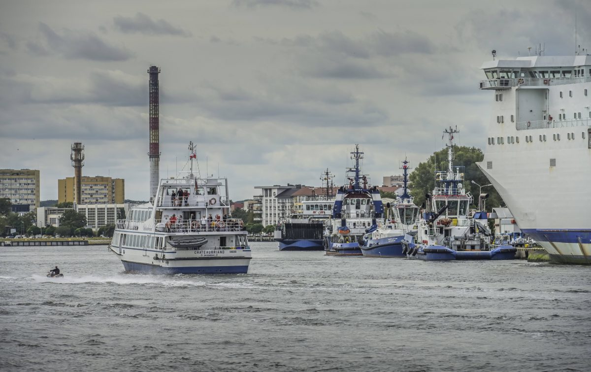 Der Hafen in Swinemünde an der Ostsee.